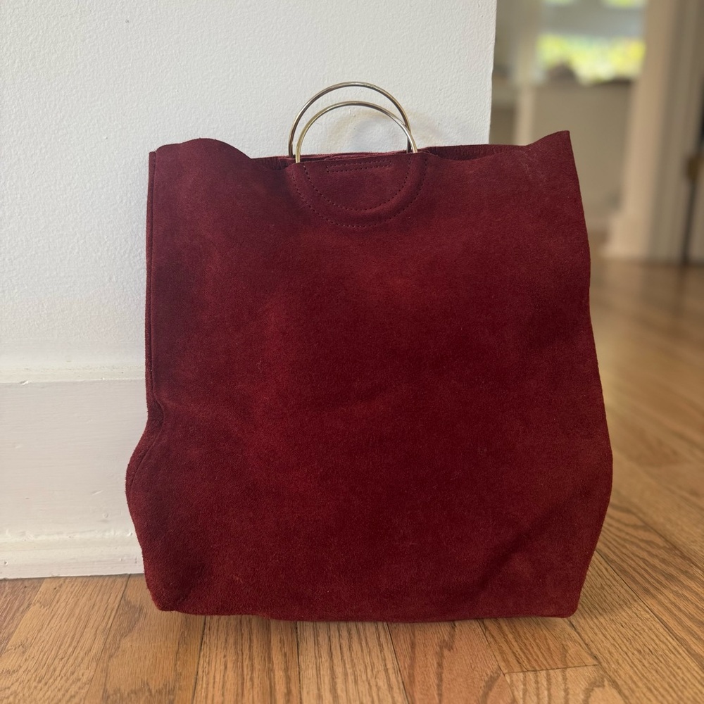 Able Deep Burgundy Red Suede Bag